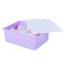 内裤内衣收纳盒塑料有盖整理箱大容量化妆品盒多功能分格袜子盒子_2 无格紫色1个+1盖子