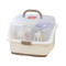 宝宝奶瓶收纳箱带盖防尘婴儿用品餐具沥水晾干架外出收纳盒子 928藕粉色