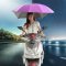 电瓶车遮阳伞夏天伞挡风罩挡雨透明电动摩托车遮雨蓬棚生活日用晴雨用具雨棚_1 黑胶紫色+7支架