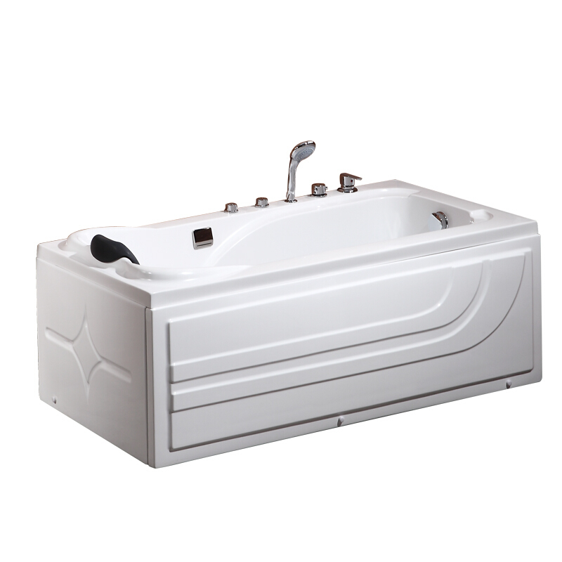 浴缸家用浴缸小户型浴盆亚克力按摩浴缸卫生间1.2-1.8米_8 普通版(空缸+下水)左裙 ≈1.3m