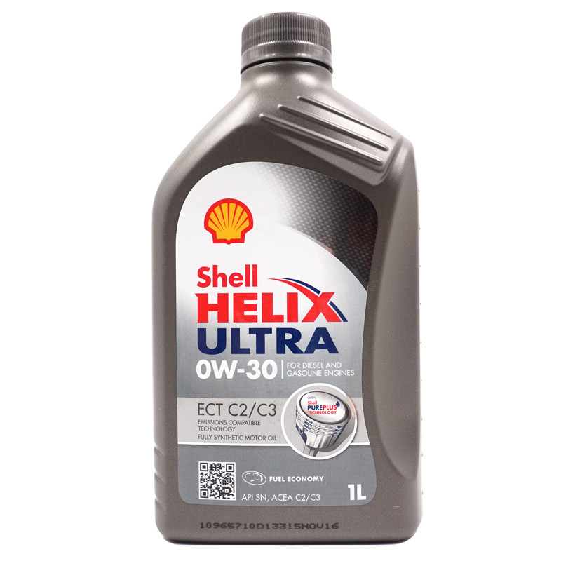 壳牌（Shell）全合成机油 超凡喜力Helix Ultra ECT C2/C3 0W-30 灰壳 SN级 1L