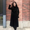 黑色毛呢外套女2018秋冬季新款韩版女装赫本风中长款修身呢子大衣 M 加棉款