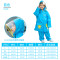 名盛男女学生儿童雨衣分体套装尼龙绸防水卡通韩版时尚雨披 蓝色带书包位XXXL号
