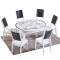 餐桌椅组合现代简约小户型可伸缩折叠6人8实木圆餐桌带电磁炉餐桌_114_798 1.35M（无电）+6把B款软包椅