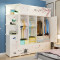 法耐(FANAI)简易衣柜简易组装塑料布柜子卧室挂简约现代经济型衣橱 6门1挂鞋格乳白