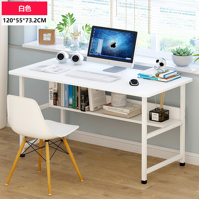 电脑桌电脑台式桌家用桌子简约办公桌简易书桌写字桌台式学习桌_7 单桌C款120白色