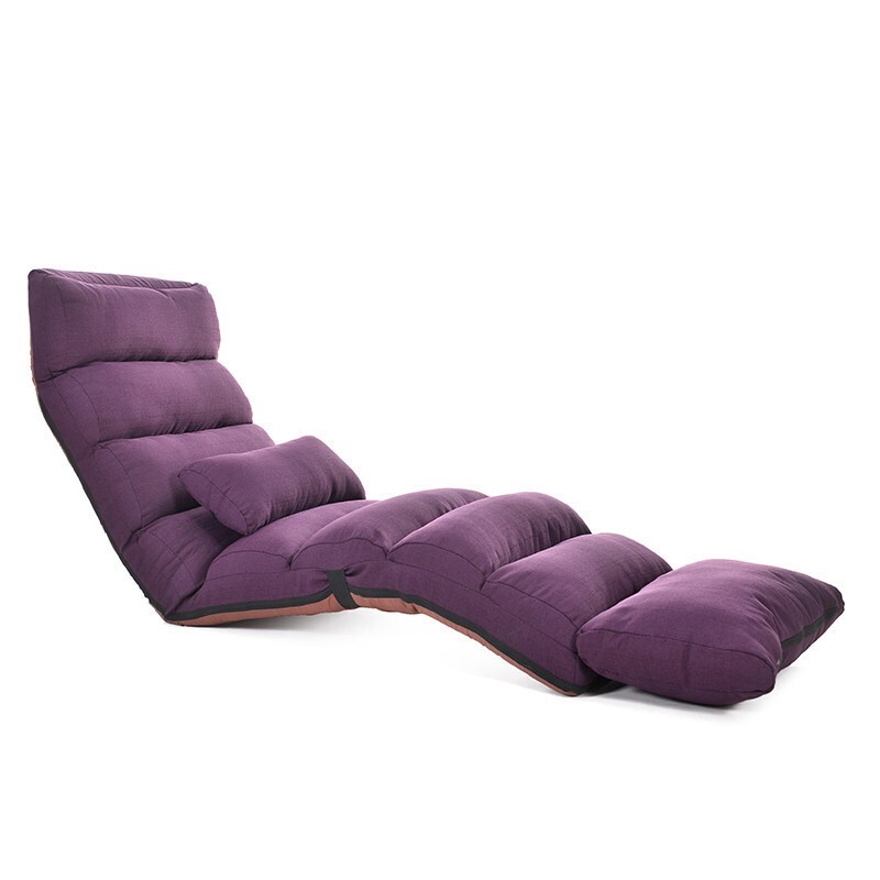 懒人沙单人卧室可爱榻榻米单人飘窗椅折叠地上小沙床躺椅_1 加长款：神秘紫