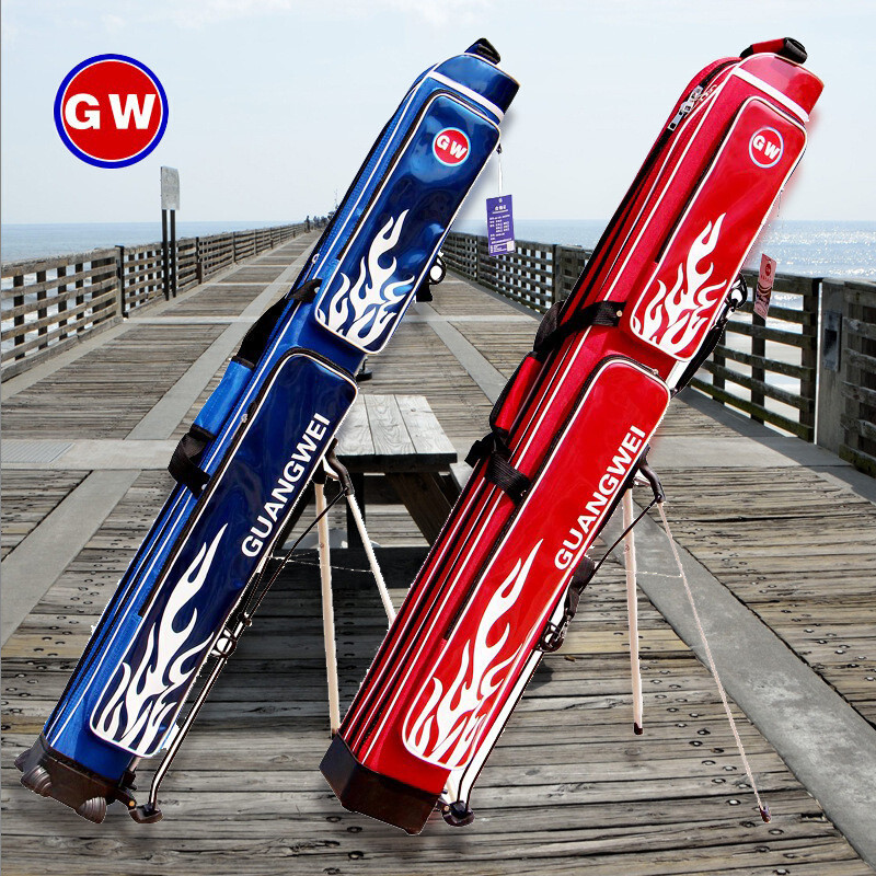 光威（GW）光威竿包渔具包多功能台钓鱼竿包双层带支架红蓝色垂钓装备125cm_1 红色两层
