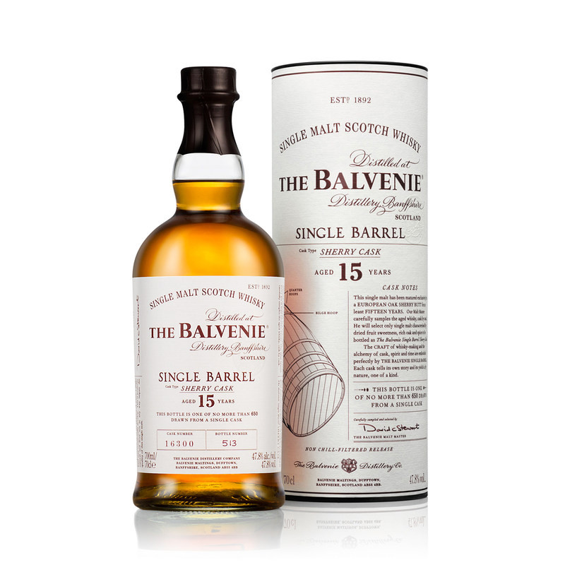 百富（The Balvenie）15年单桶雪莉桶陈酿苏格兰单一麦芽威士忌700ml*1