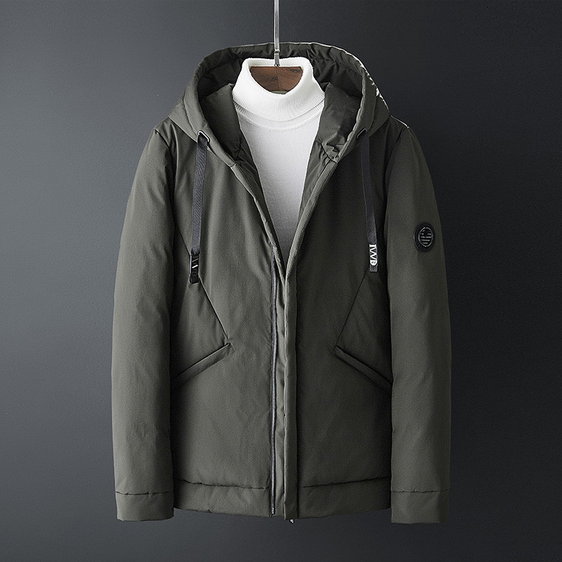 G&G棉衣男中长款2018新款韩版修身棉袄冬季加厚男士外套 JK1815 M 暗绿色
