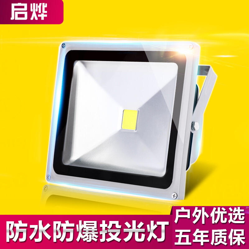 led投光灯防爆灯投射灯户外50W100W防厂房路灯广告灯工厂庭院灯 20W豪华款大功率-照射面积20平-白光