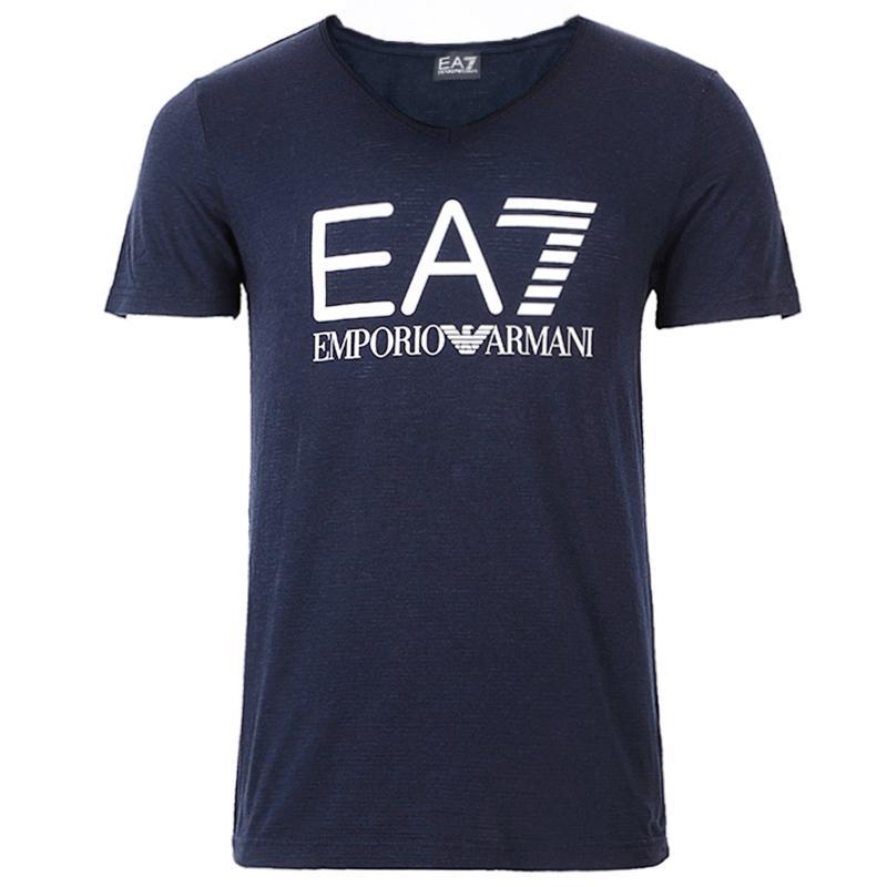 EMPORIO ARMANI EA7 阿玛尼 男士棉质短袖tT恤衫 903018 6P625 02836-深蓝色 M