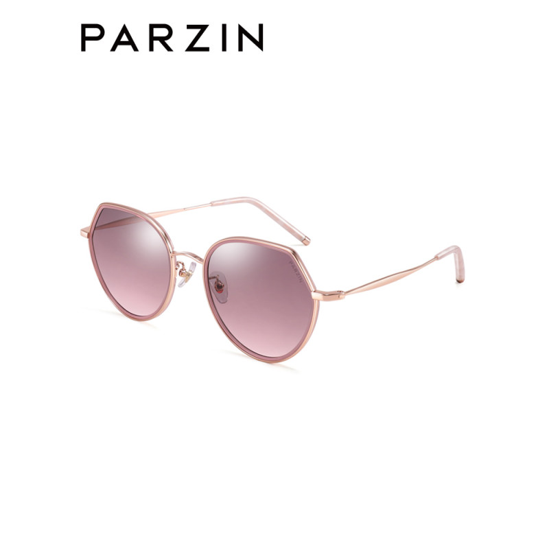 帕森(PARZIN) 太阳镜女士 宋祖儿明星同款眼镜 尼龙镜片大框潮墨镜驾驶镜8216 粉边金框茶色片