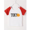 南极人(NanJiren)男童短袖卡通字母T恤时尚薄款儿童上衣 东京微笑浆果红 100cm