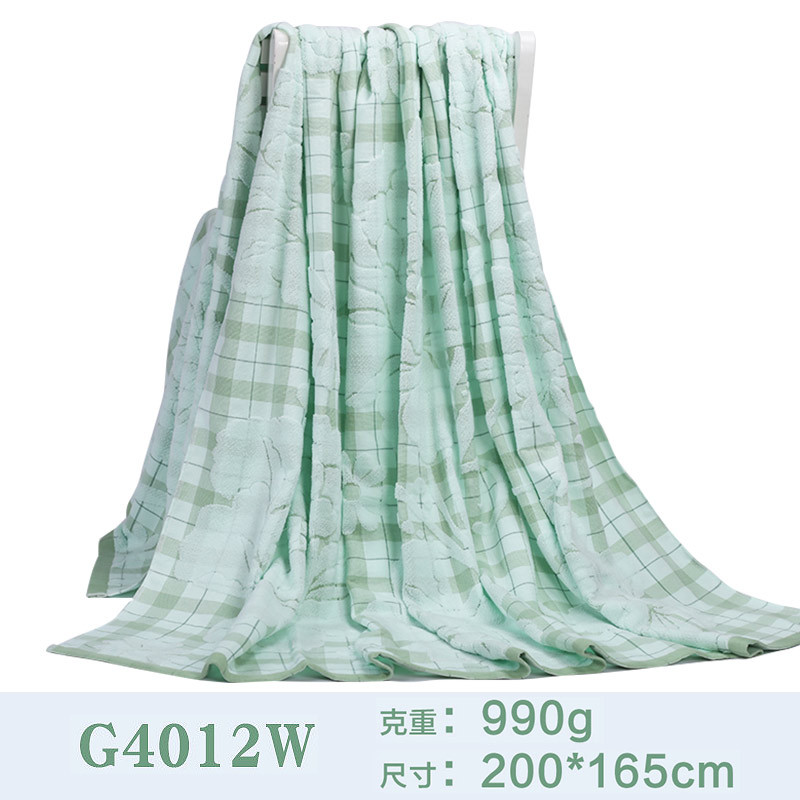 金号毛巾被礼盒装 G4012W绿色 200*150cm
