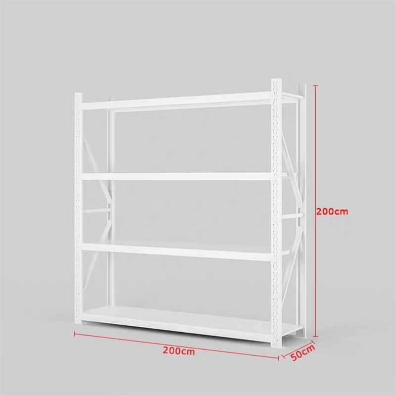 豫亨 办公家具重型仓库货架置物架货物架子重型商超仓储货架仓库重型货架多层仓储货架展示架自由组合可拆卸铁架子 加厚款200*50*200白色主架