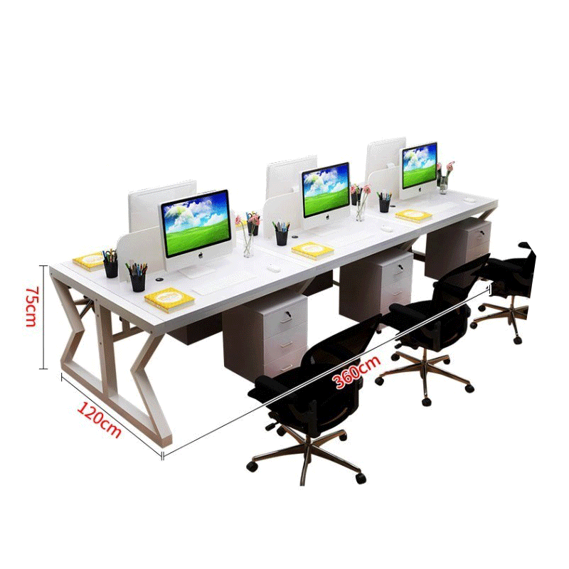 鑫金虎 办公家具简约办公桌六人位电脑写字台经济型工位桌职员桌 六人位（含柜，颜色备注）
