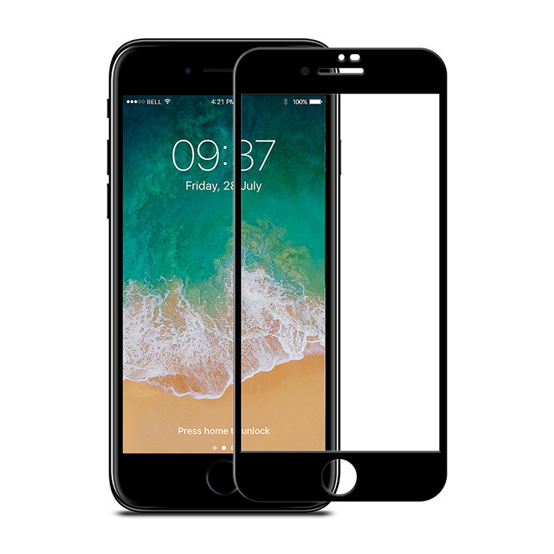 YOCY 苹果X钢化膜iPhoneXS手机膜iPhoneXR保护膜苹果XSMax全覆盖膜贴膜 4.7英寸苹果7/8通用二强全覆盖黑色