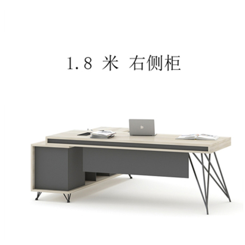 鑫金虎 老板桌简约现代单人办公桌经理桌1.8m 1.8米右侧柜（不含椅）