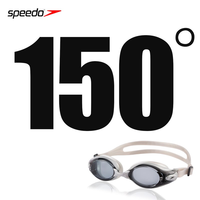 speedo速比涛进口近视泳镜男女高清防雾游泳眼镜可左右不同度数_808 银色/暗灰150度