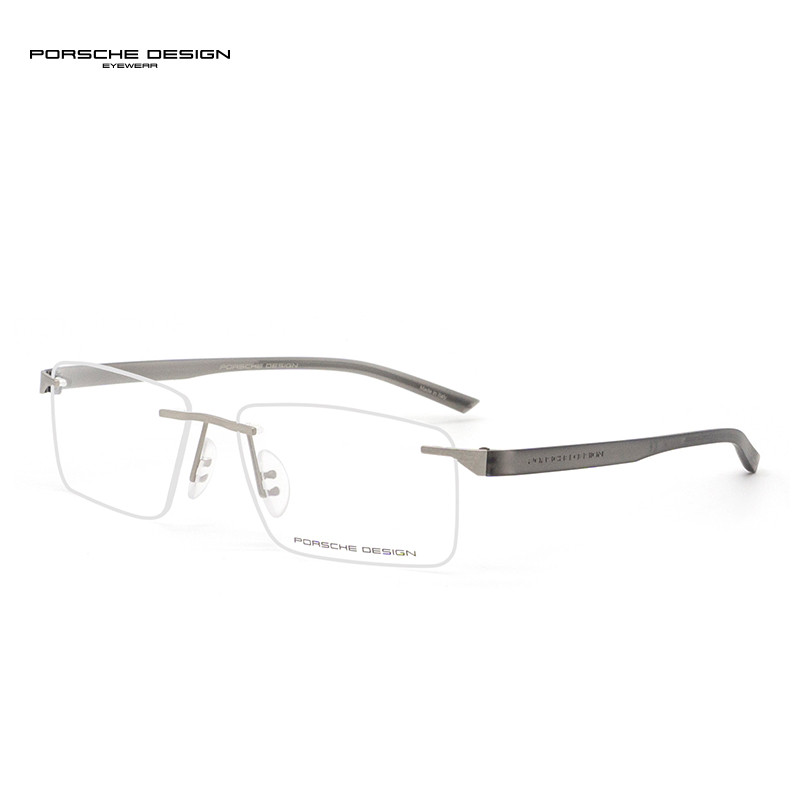 PORSCHE DESIGN保时捷 光学近视眼镜架 男款PXP生物钢超轻商务眼镜框无框 P8344 55mm C灰色