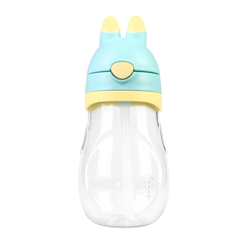 【Foogo系列兔子杯】THERMOS膳魔師 儿童tritan塑料吸管水杯 BBSH-420-BY蓝黄色420ml