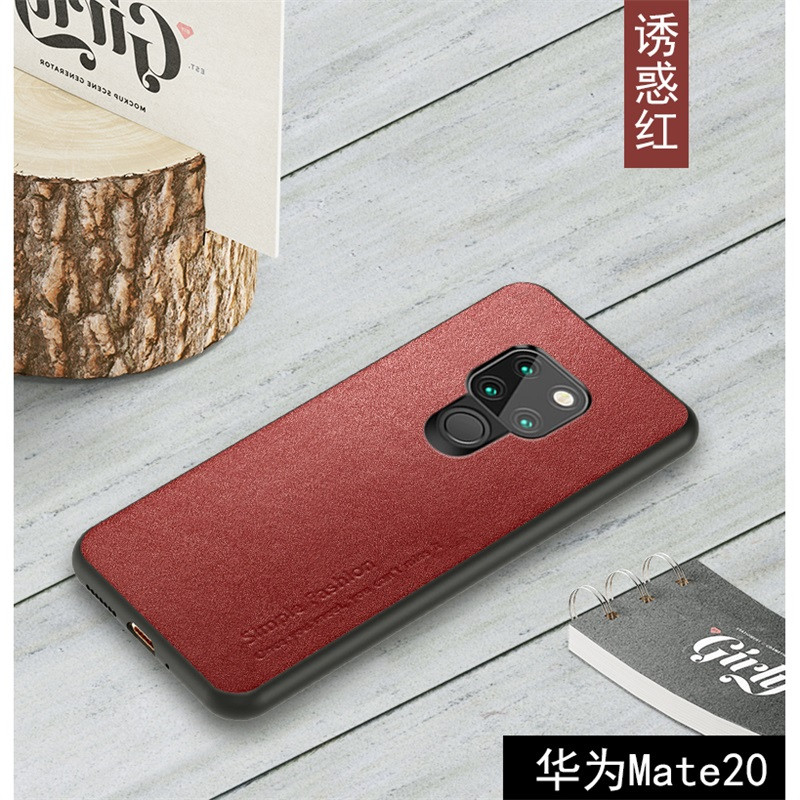 【送钢化膜】高铭宣华为mate30pro手机壳mate30真皮保护套头层牛皮男款皮套全包_875 Mate20【诱惑红】❤送钢化膜