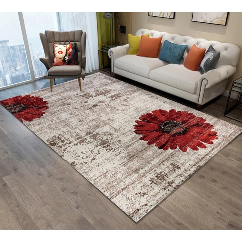 机织北欧式客厅沙发茶几地毯卧室床边毯满铺可机洗榻榻米定制 180×260厘米（包德邦） 红魅（机织）