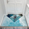 北欧卧室地毯垫进垫子地垫家用脚垫口入户卫生间厨房浴室_3 0.5×0.8米（支持裁剪，可定制） 玻璃倒三角