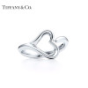 TIFFANY&CO.蒂芙尼 Open Heart 925银镂空心形男女同款情侣戒指