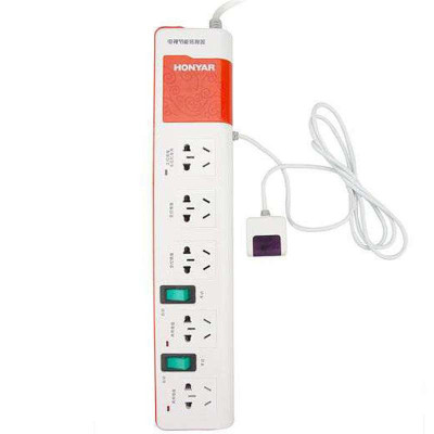 鸿雁五位双控电视节能电源转换器 ZDJ52G5/D/TV/2 线长2米