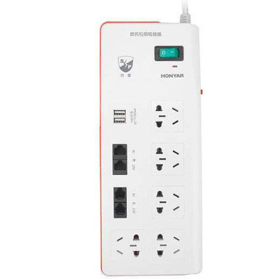 鸿雁五位单控商务办公专用电源转换器 ZDJ51G5/D/S01/2 线长2米