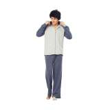 猫人风尚开衫居家男套灰紫蓝(XL)L032110