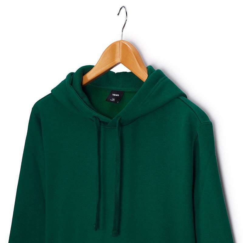 VANCL凡客诚品 简约素色连帽套头卫衣 墨绿色