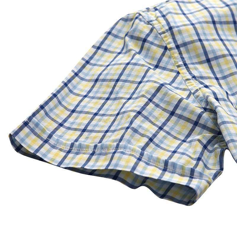 VANCL凡客诚品 双袋短袖水洗衬衫 黄蓝格 XL