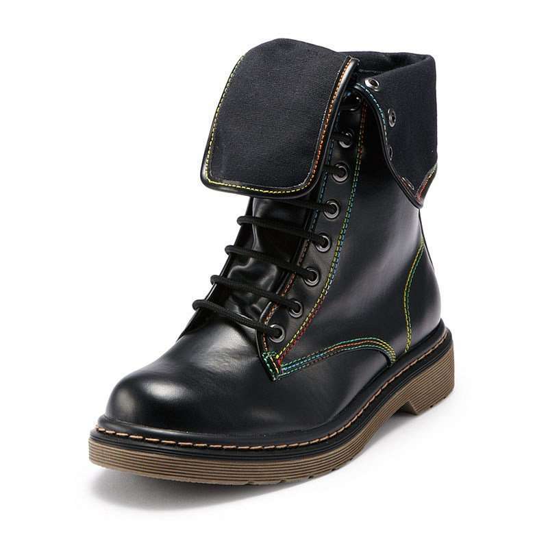 VANCL凡客诚品 女士马丁靴炫酷翻边潮靴8寸