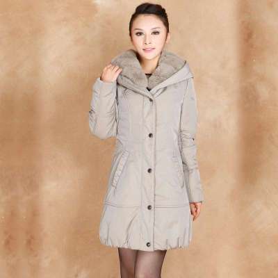 圣加婧 女士獭兔棉衣女装韩版 中款女装 m129