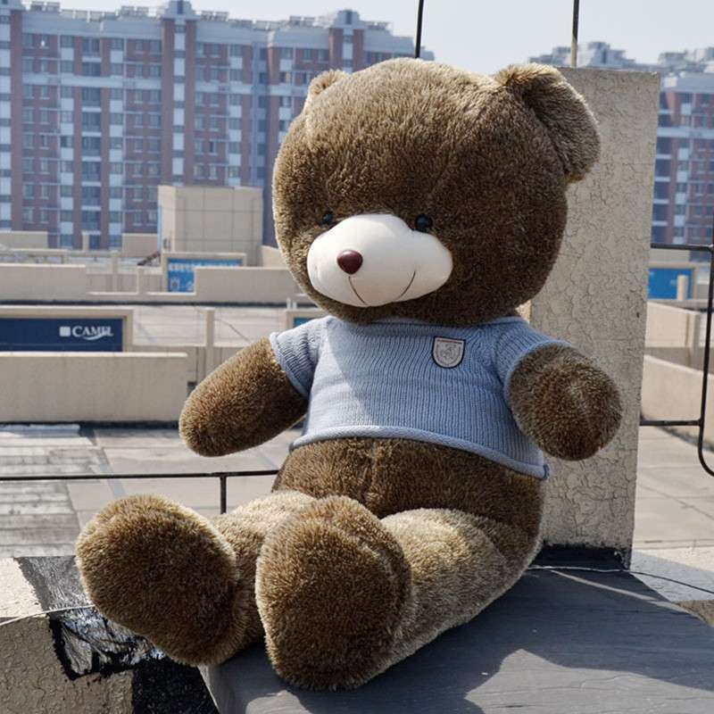 超大号 毛绒玩具 毛衣款泰迪熊 灰色毛衣 1.8米