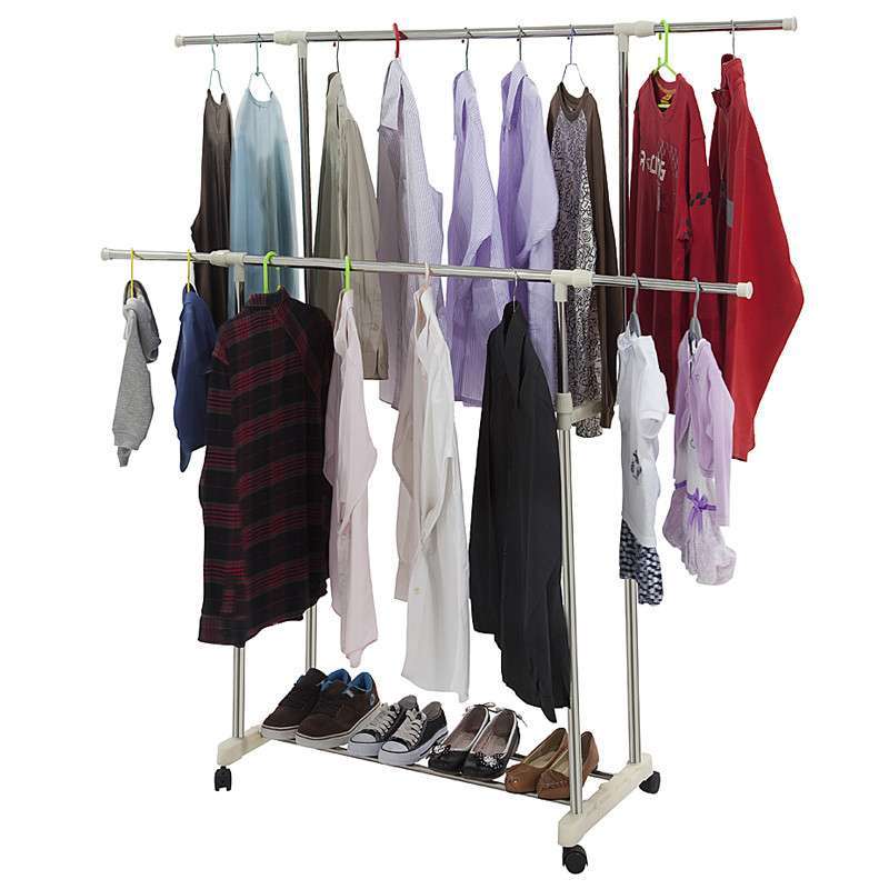 柜品世家 不锈钢双杆晾衣架 可升降伸缩 加大号