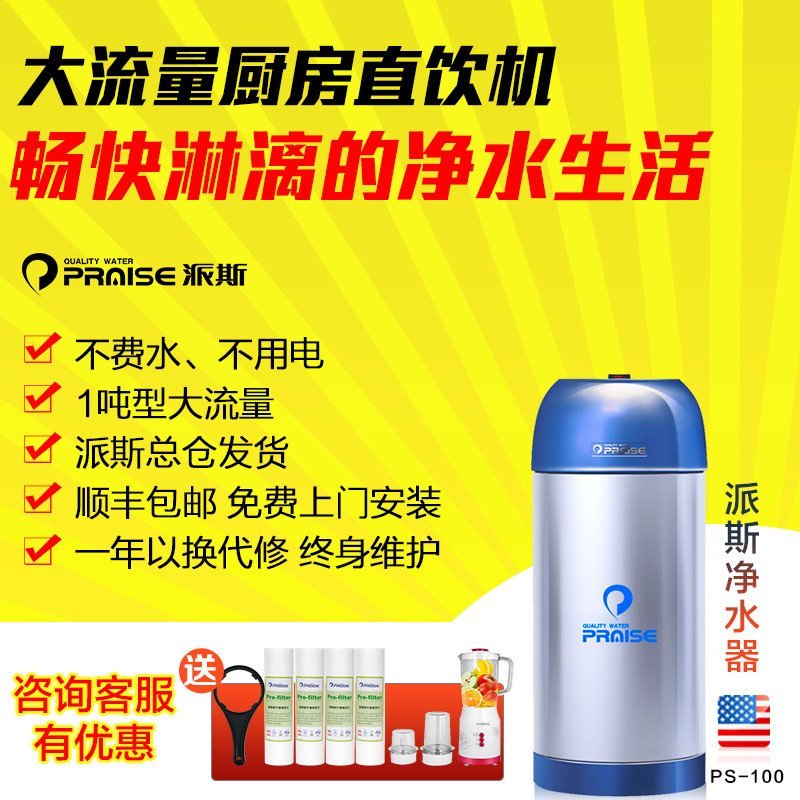 美国派斯厨房净水器PS300C 家用大流量直饮