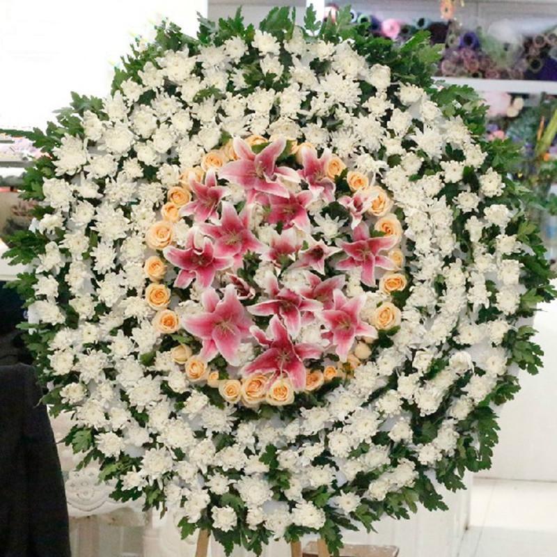 五二零 鲜花速递 悼念花圈 丧葬花篮 哀思花篮 祭奠花圈 花圈