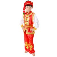 长袖儿童苗族舞蹈服装傣族演出服装少数民族男