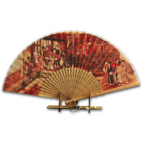 虞美人 中国风古典 古风 复古扇子折扇 丝绸印花