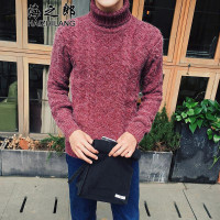 海之郎韩版宽松加厚粗线高领毛衣男土学生休闲