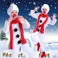 儿童圣诞节雪人服装 男女童圣诞老人装扮红鼻