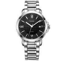 天霸(TIANBA)手表男士手表自动机械手表带日历防水钢带手表男TM6005.01SS黑色 黑色