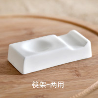 景德镇纯白陶瓷筷架筷托勺托 长方形