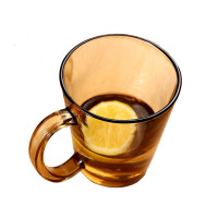 Scybe喜碧 300ml格里斯把手杯彩色玻璃杯牛奶杯茶杯家用杯单支装 暗金色
