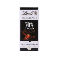 Lindt瑞士莲 进口特醇排装70%可可黑巧克力 100克/盒