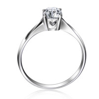 梦克拉Mkela 18K金钻石戒指结婚女戒 心随意动 钻戒单戒心形女戒指 50分（K-L）15号